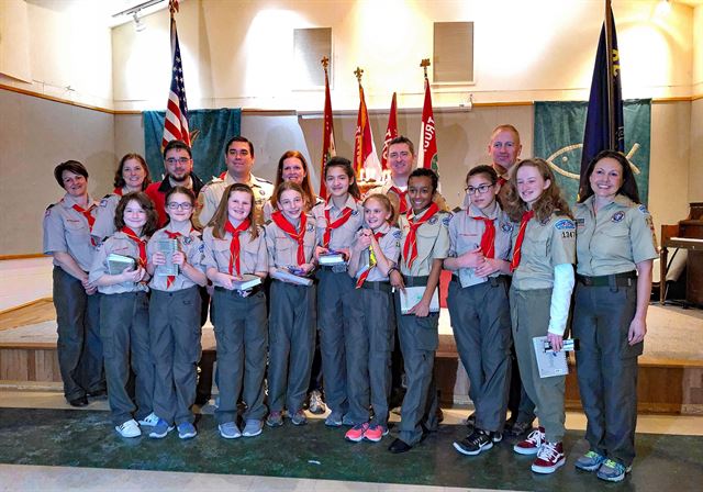 Launch Ceremony of Scouts BSA Girl Troop 1347, Burke Va 22015