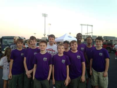 Troop 562 with Mr. Jon Yates working the 5th annual Round Rock Rotary Reindeer Fun Run.